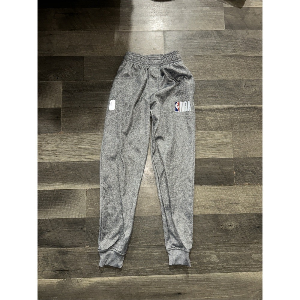 NBA Boys Joggers Sweatpants Size 7 dark Gray Activewear Pockets Logo